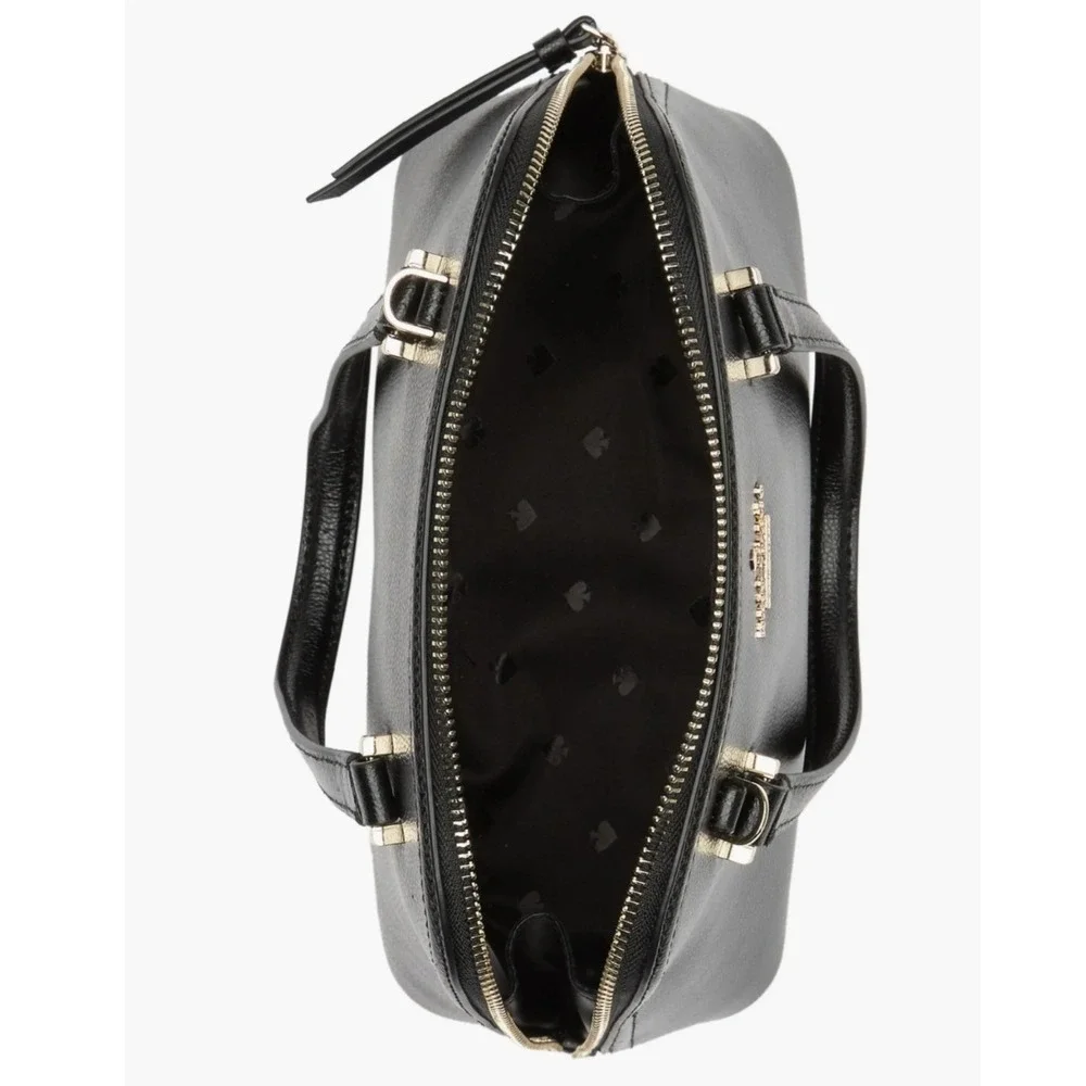 Kate Spade New York Black Leather Patterson Dome Satchel Bag